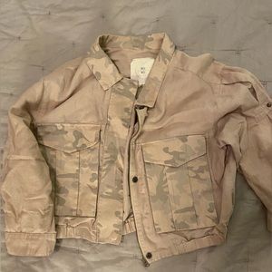 Anthropologie Cropped Camo Jacket